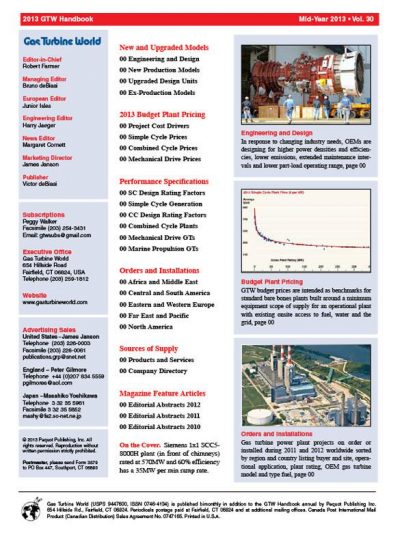 2013 Handbook Volume 30 Gas Turbine World